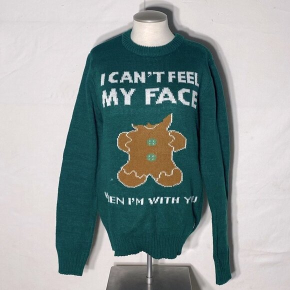 American Stitch Ugly Christmas Sweater Gingerbread Man I Can’t Feel My Face S - Picture 1 of 14